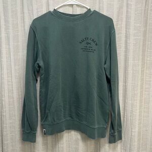 Salty Crew brand crewneck sweatshirt in dark green, size S